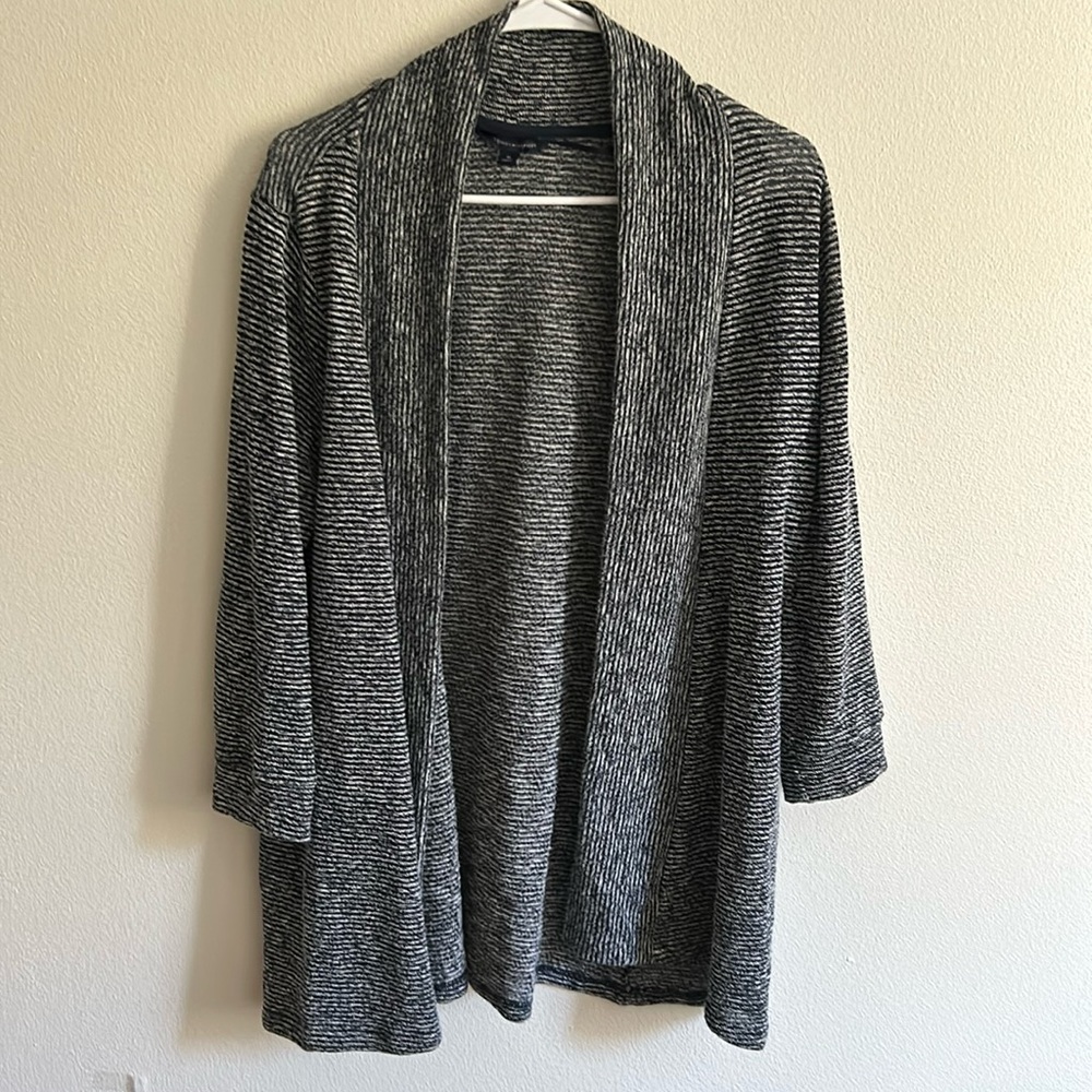 Excellent Condition Tommy Hilfiger Navy/White Open Front Knit Sweater .. Size: M